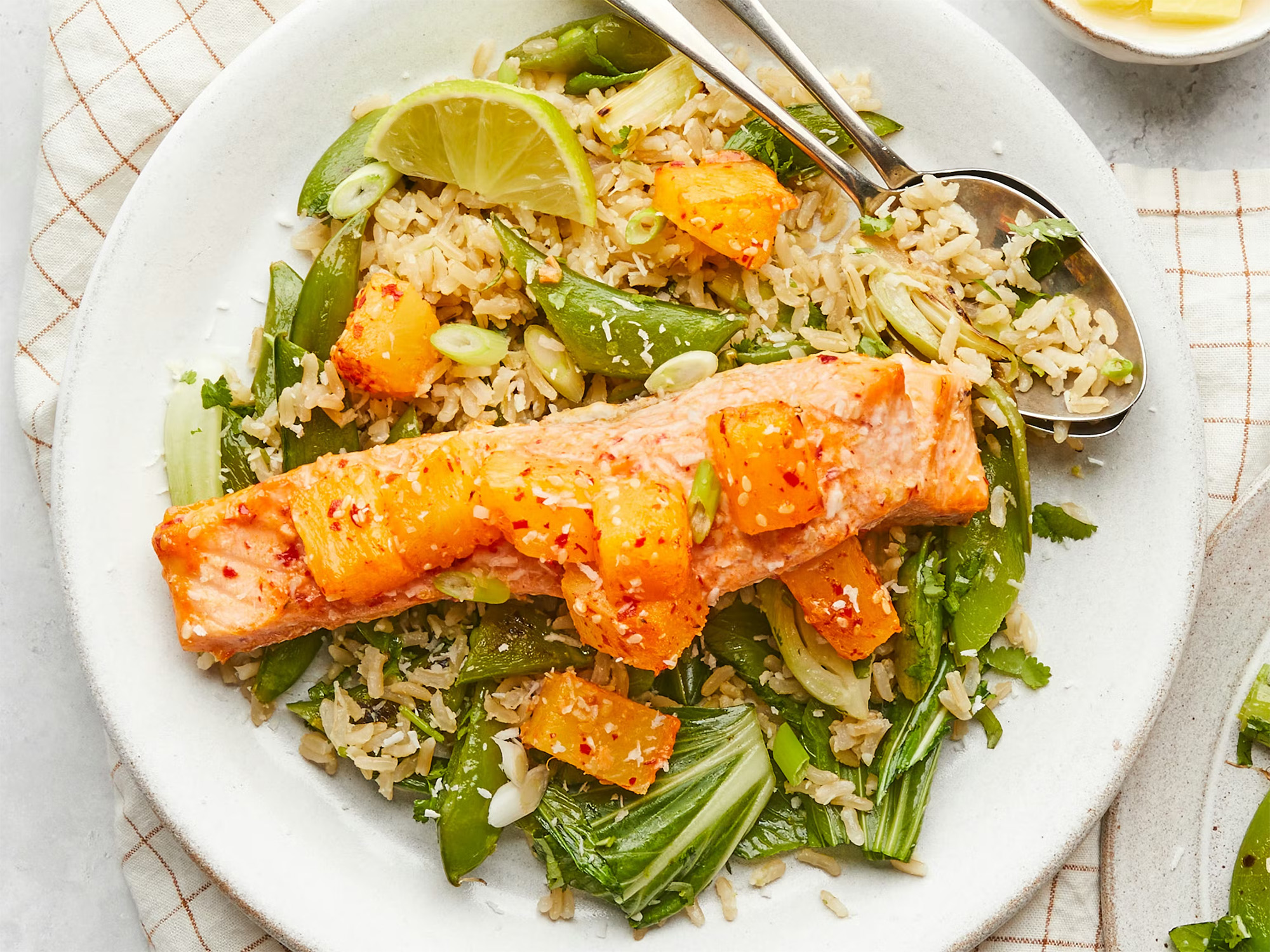 Pineapple-roasted Salmon & Coconut Lime Rice
