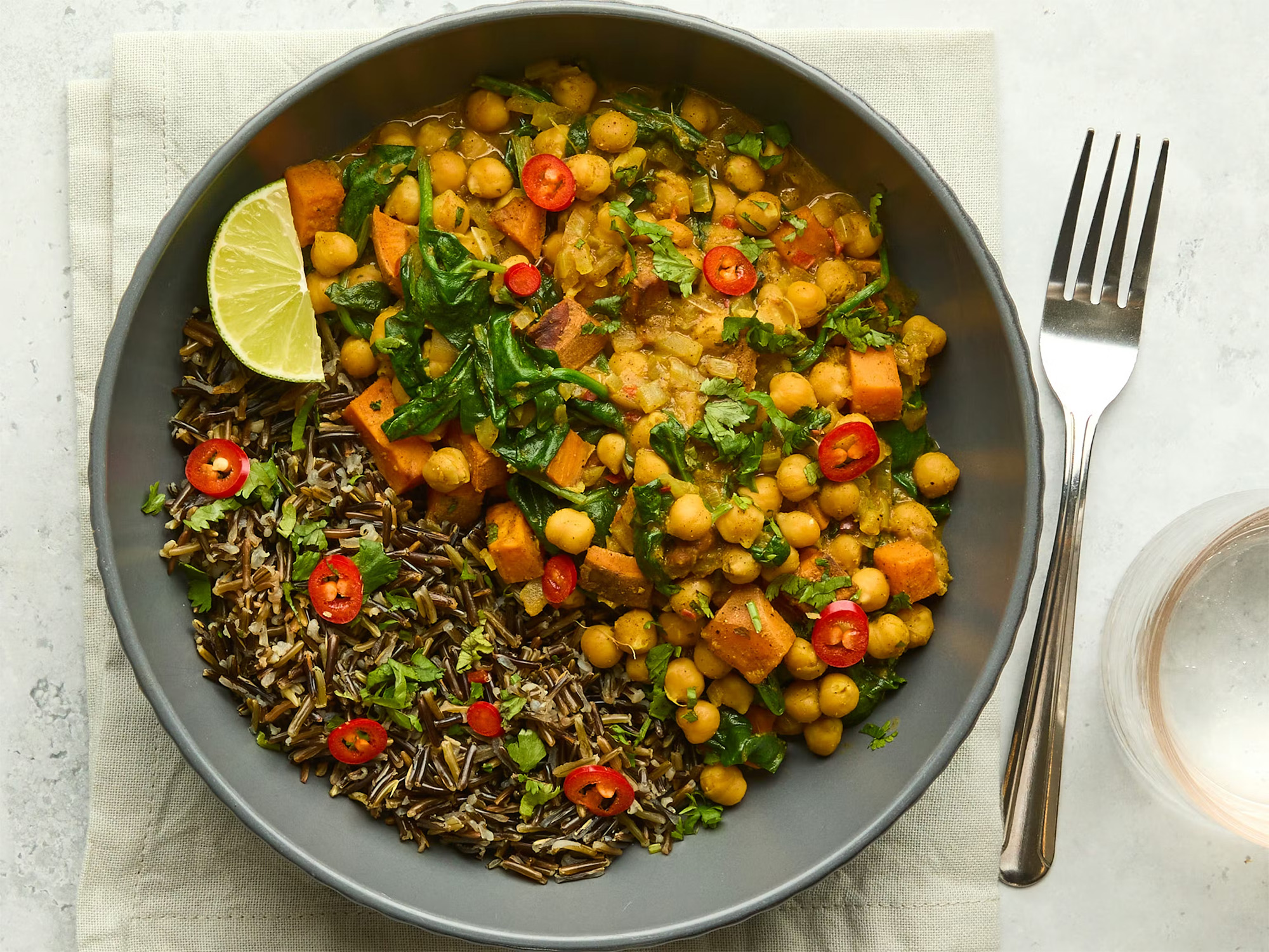 Spicy Peanut & Chickpea Curry with Black Rice