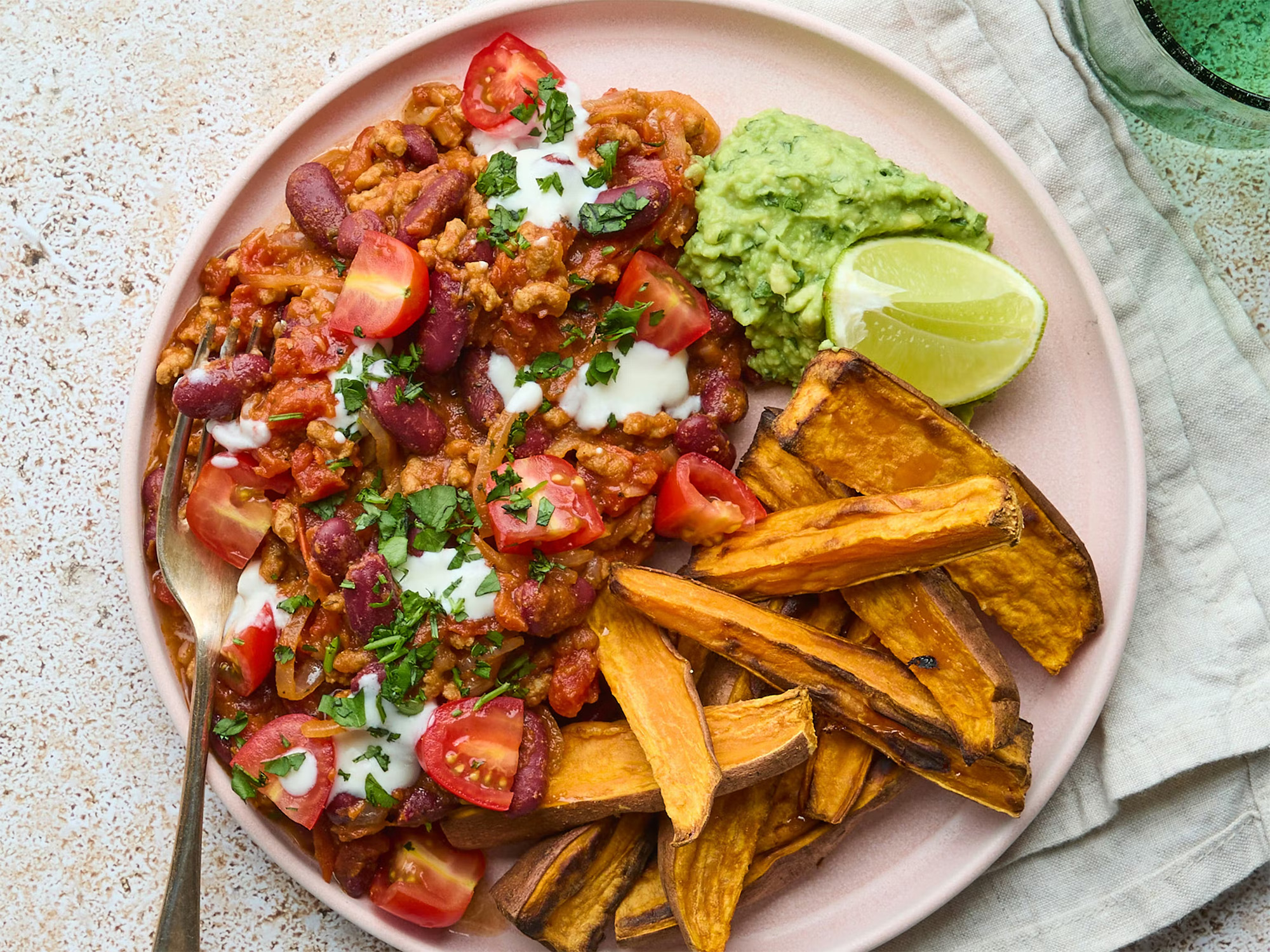 Smoky Vegan Sunflower Mince Chilli with Avo & Yoghurt